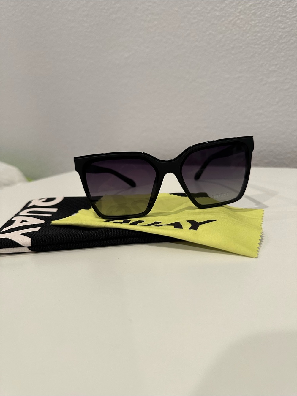 Quay Australia Level Up Polarized Black Sunglasses